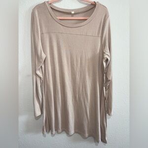 Chic Beige Women's Tunic Top